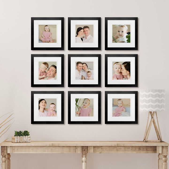 Profile Instagram Grid Gallery Photo Wall Frame Set - 9 Frames Black Gallery Wall Frame Set G from our Australian Made Gallery Photo Wall Frame Sets collection by Profile Products (Australia) Pty Ltd