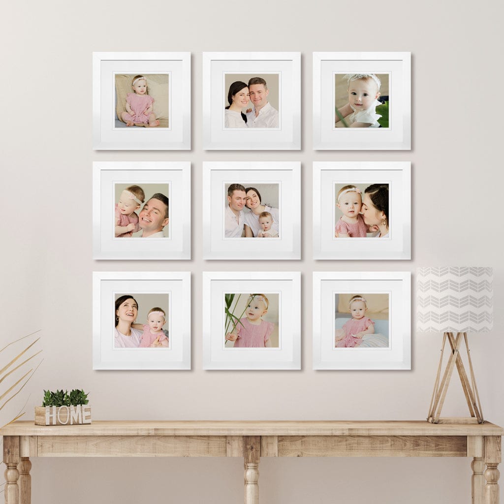 Profile Instagram Grid Gallery Photo Wall Frame Set - 9 Frames White Gallery Wall Frame Set G from our Australian Made Gallery Photo Wall Frame Sets collection by Profile Products (Australia) Pty Ltd