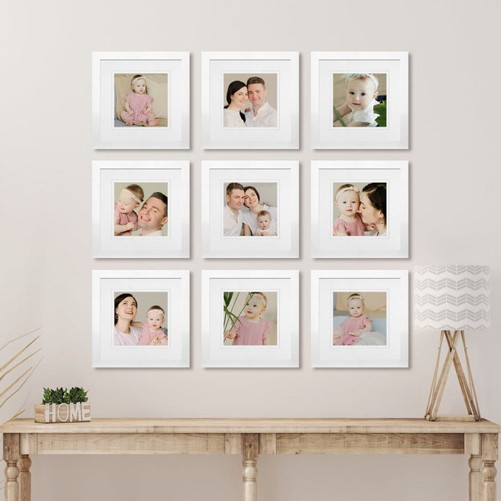 Profile Instagram Grid Gallery Photo Wall Frame Set - 9 Frames White Gallery Wall Frame Set G from our Australian Made Gallery Photo Wall Frame Sets collection by Profile Products (Australia) Pty Ltd