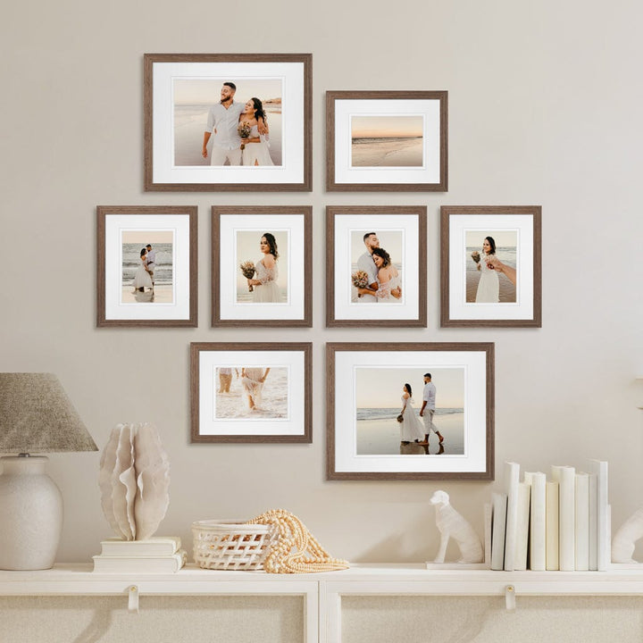 Profile Masterpiece Gallery Photo Wall Frame Set - 8 Frames Chestnut Gallery Wall Frame Set D-A from our Australian Made Gallery Photo Wall Frame Sets collection by Profile Products (Australia) Pty Ltd