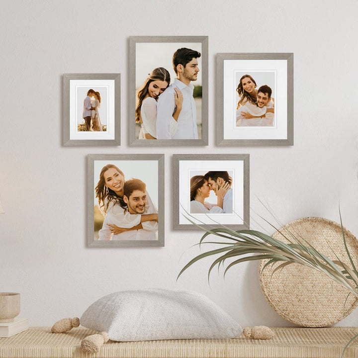 Profile Mini Salon Gallery Photo Wall Frame Set H - 5 Frames Stone Ash Gallery Wall Frame Set H from our Australian Made Picture Frames collection by Profile Products (Australia) Pty Ltd