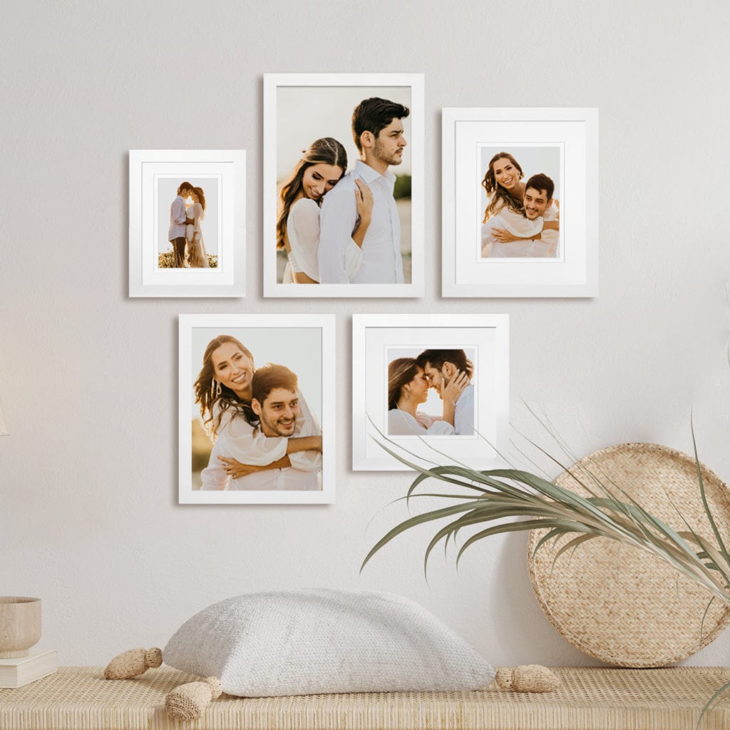 Profile Mini Salon Gallery Photo Wall Frame Set H - 5 Frames White Gallery Wall Frame Set H from our Australian Made Picture Frames collection by Profile Products (Australia) Pty Ltd