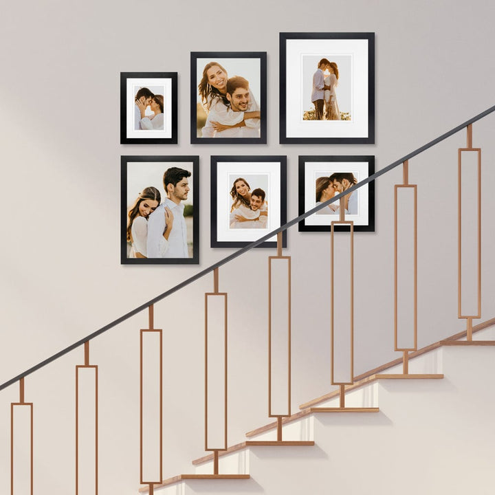 Profile Staircase Gallery Photo Wall Frame Set - 6 Frames Black Gallery Wall Frame Set B from our Australian Made Gallery Photo Wall Frame Sets collection by Profile Products (Australia) Pty Ltd