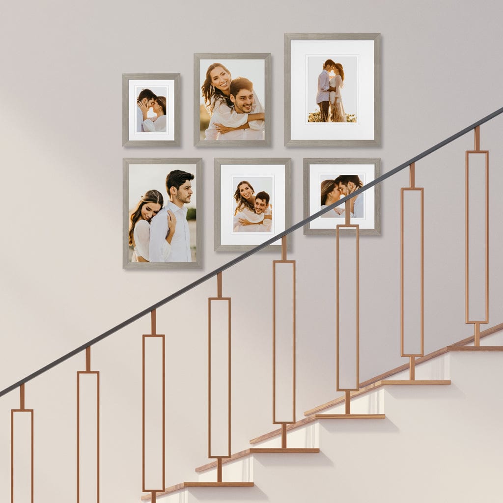 Profile Staircase Gallery Photo Wall Frame Set - 6 Frames Stone Ash Gallery Wall Frame Set B from our Australian Made Gallery Photo Wall Frame Sets collection by Profile Products (Australia) Pty Ltd