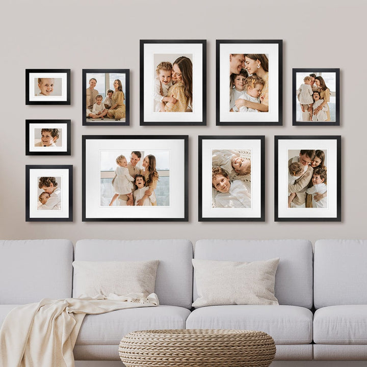Profile Synchronised Bottom Gallery Photo Wall Frame Set - 10 Frames from our Australian Made Gallery Photo Wall Frame Sets collection by Profile Products (Australia) Pty Ltd
