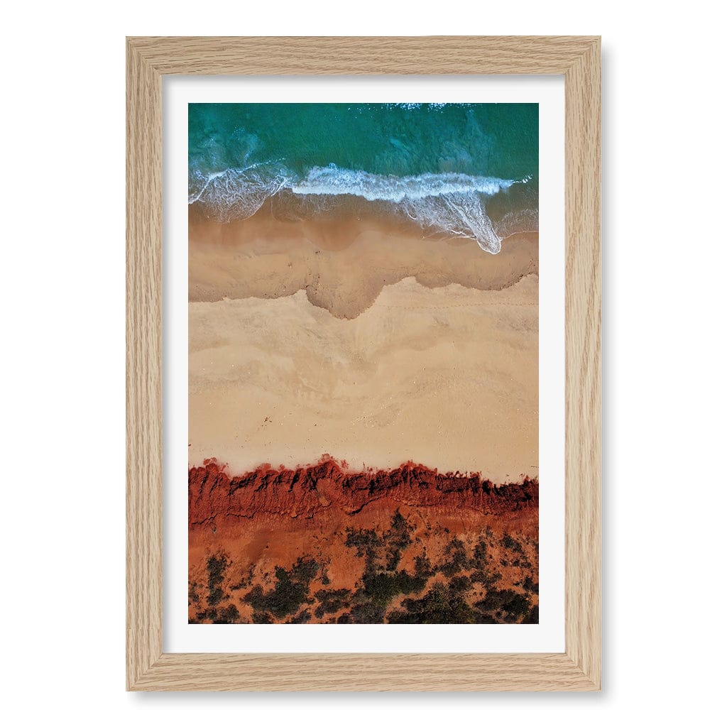 Red Sands 2 Wall Art Print A4 (21 x 29.7cm) / Natural Oak Frame / White Border from our Australian Made Framed Wall Art, Prints & Posters collection by Profile Products (Australia) Pty Ltd