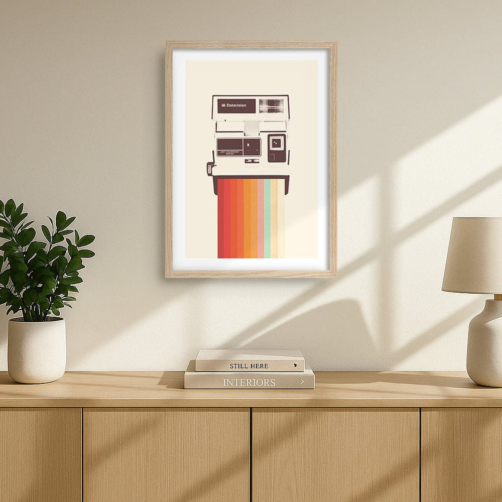 Retro Rainbow Camera Wall Art Print from our Australian Made Framed Wall Art, Prints & Posters collection by Profile Australia