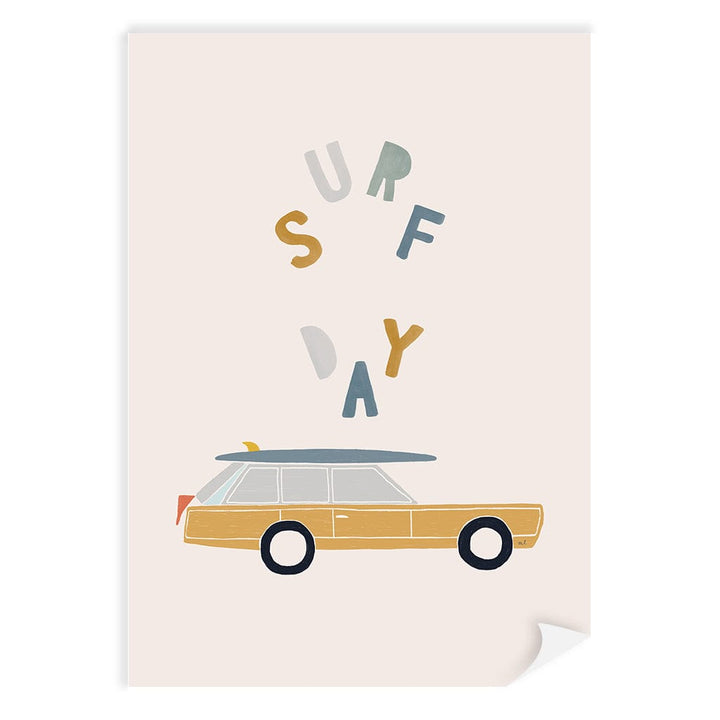 Retro Surfing Car Kids Wall Art Print A4 (21 x 29.7cm) / Print Only / No Border from our Australian Made Framed Wall Art, Prints & Posters collection by Profile Products (Australia) Pty Ltd