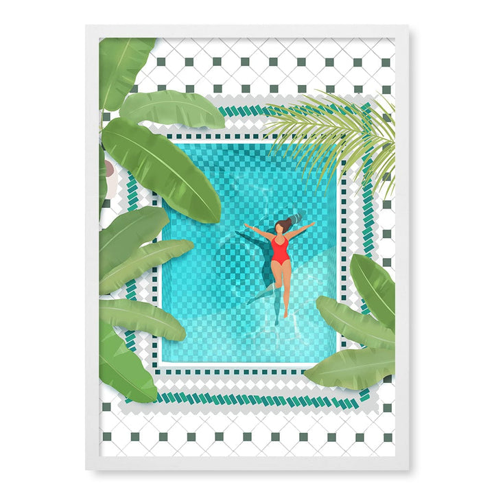 Riad Pool Modern Wall Art Print by Petra Lizde A4 (21 x 29.7cm) / Matte White Frame / No Border from our Australian Made Framed Wall Art, Prints & Posters collection by Profile Products (Australia) Pty Ltd