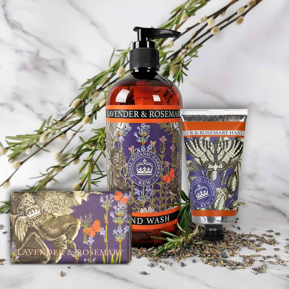 Rosemary & Lavender Hand Cream, Soap & Wash Bundle - Royal Kew Gardens from our Body & Bath collection by The English Soap Company