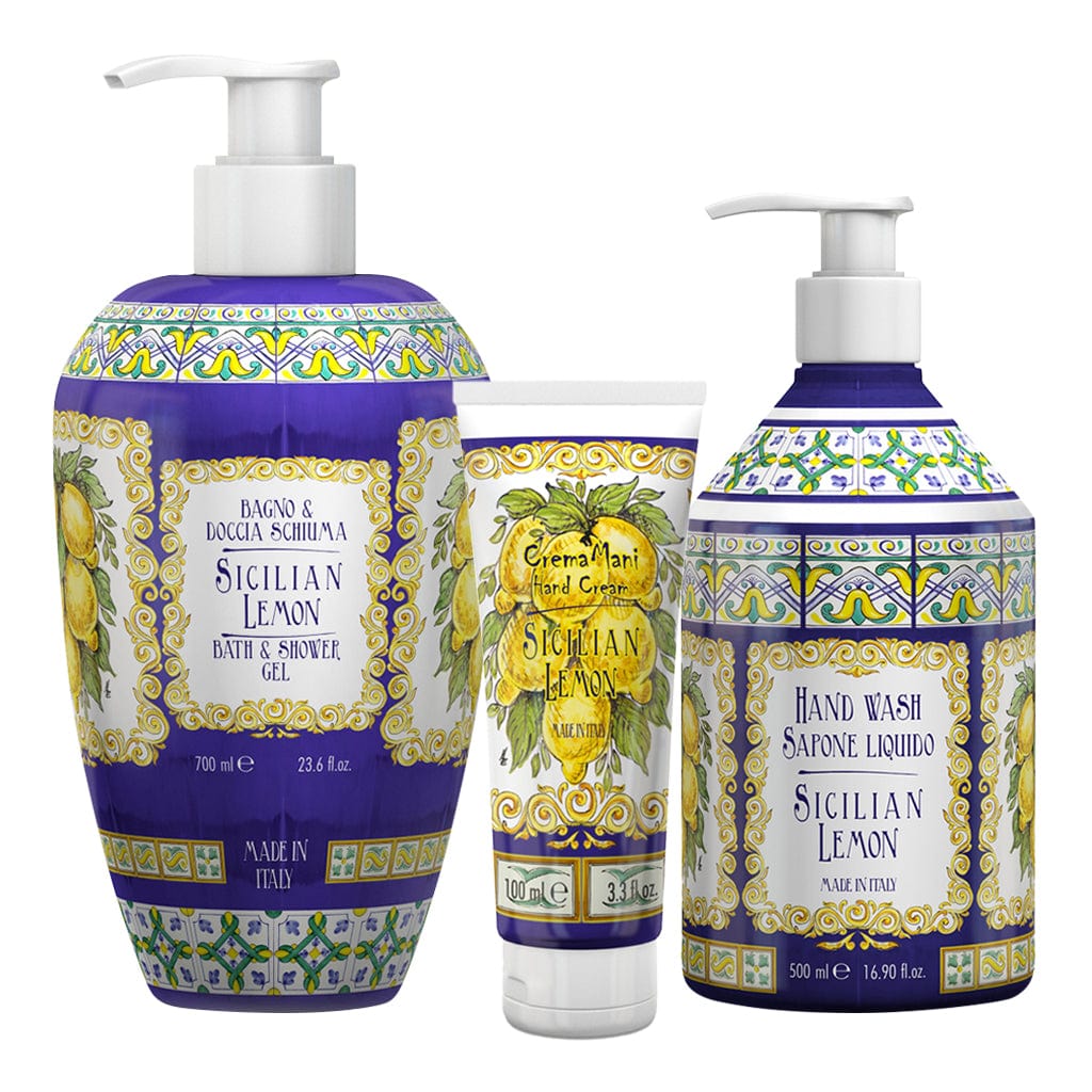 Rudy Sicilian Lemon Bath & Body Gift Set – Body Wash, Hand Wash & Hand Cream from our Body & Bath collection by Rudy Profumi