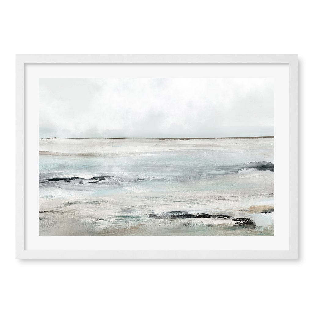 Sandy Bay Abstract Wall Art Print by Dan Hobday A4 (21 x 29.7cm) / Matte White Frame / White Border from our Australian Made Framed Wall Art, Prints & Posters collection by Profile Products (Australia) Pty Ltd