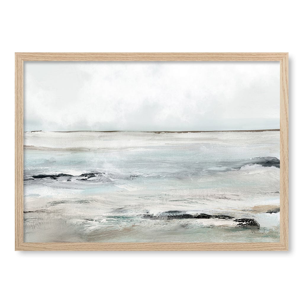 Sandy Bay Abstract Wall Art Print by Dan Hobday A4 (21 x 29.7cm) / Natural Oak Frame / No Border from our Australian Made Framed Wall Art, Prints & Posters collection by Profile Products (Australia) Pty Ltd