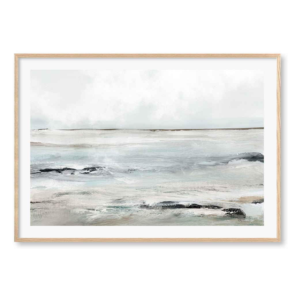 Sandy Bay Wall Art Print A0 (84.1 x 118.9cm) / Natural Oak Frame / White Border from our Australian Made Wall Art collection by Profile Australia