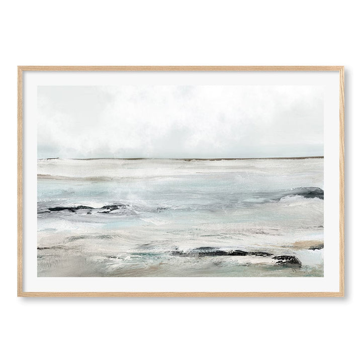 Sandy Bay Wall Art Print A0 (84.1 x 118.9cm) / Natural Oak Frame / White Border from our Australian Made Wall Art collection by Profile Australia
