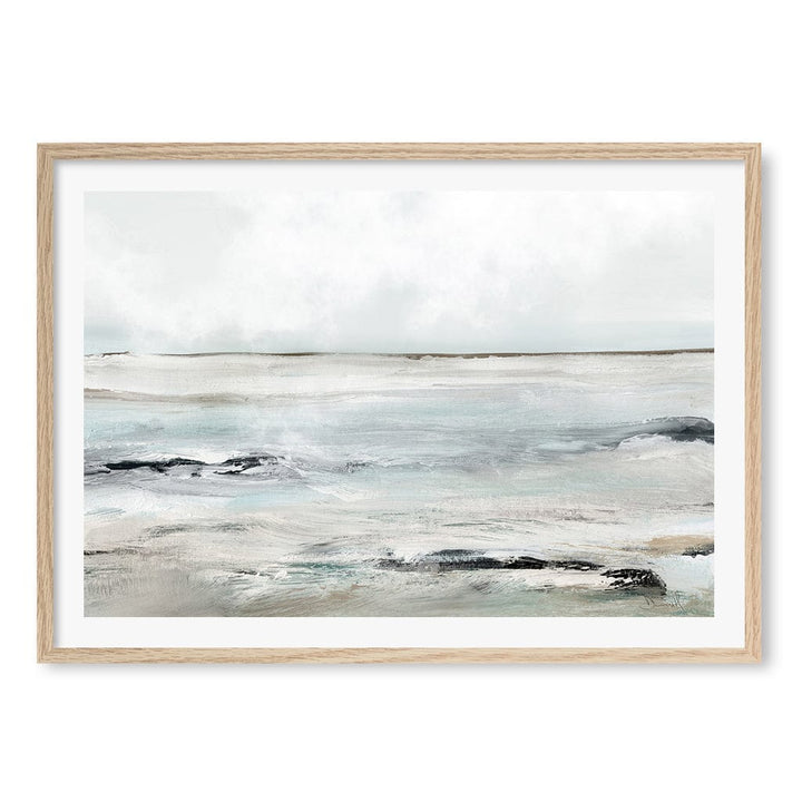 Sandy Bay Wall Art Print A1 (59.4 x 84.1cm) / Natural Oak Frame / White Border from our Australian Made Wall Art collection by Profile Australia