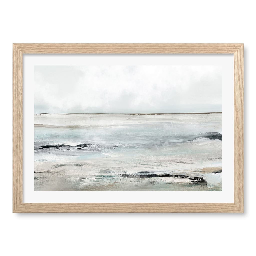 Sandy Bay Wall Art Print A3 (29.7 x 42cm) / Natural Oak Frame / White Border from our Australian Made Wall Art collection by Profile Australia