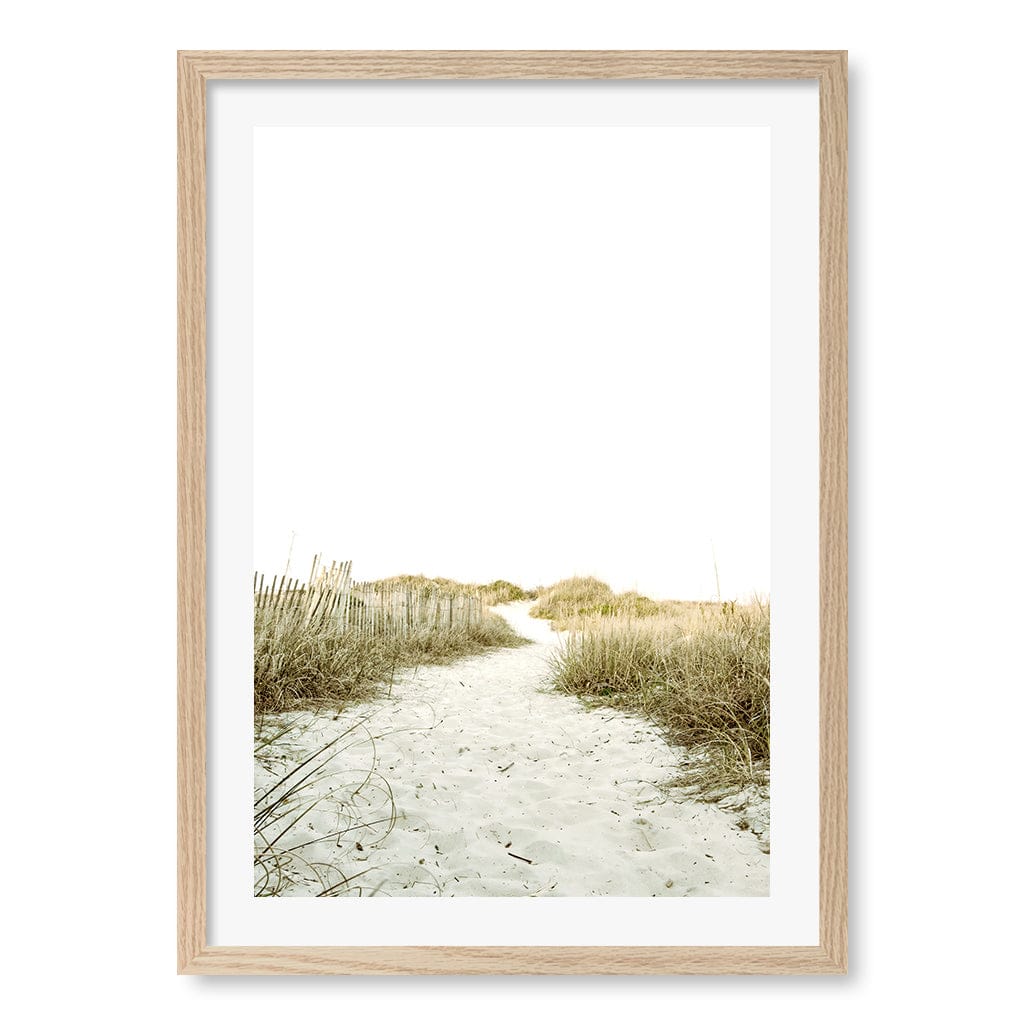 Sandy Path 2 Wall Art Print A2 (42 x 59.4cm) / Natural Oak Frame / White Border from our Australian Made Framed Wall Art, Prints & Posters collection by Profile Products (Australia) Pty Ltd