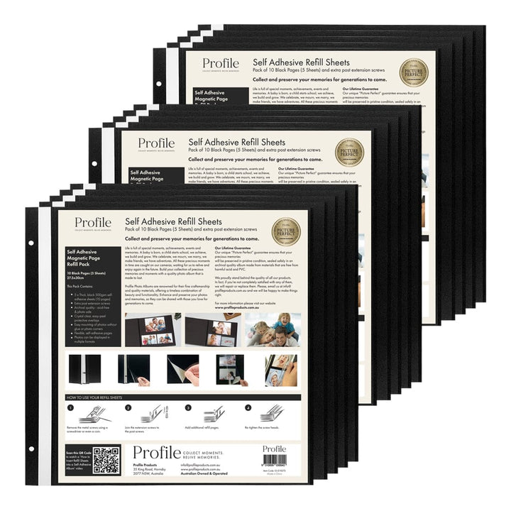 Self-Adhesive Photo Album Refill Pack – 275×300mm (3 Packs/15 Sheets) from our Photo Albums collection by Profile Products (Australia) Pty Ltd