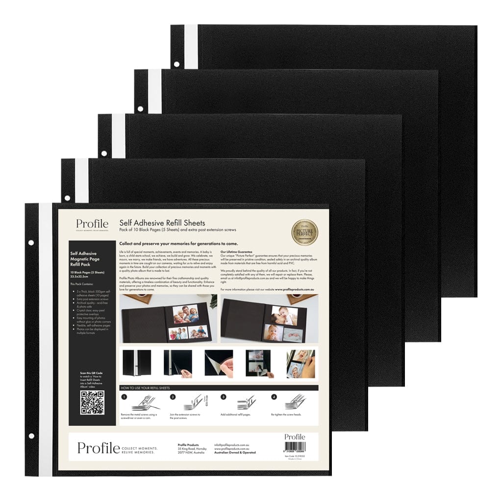 Self-Adhesive Photo Album Refill Pack – 335×325mm (5 Sheets/10 Sides) from our Photo Albums collection by Profile Products (Australia) Pty Ltd
