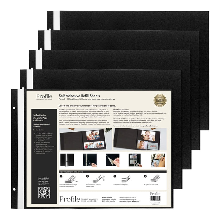 Self-Adhesive Photo Album Refill Pack – 375×300mm (5 Sheets/10 Sides) from our Photo Albums collection by Profile Products (Australia) Pty Ltd