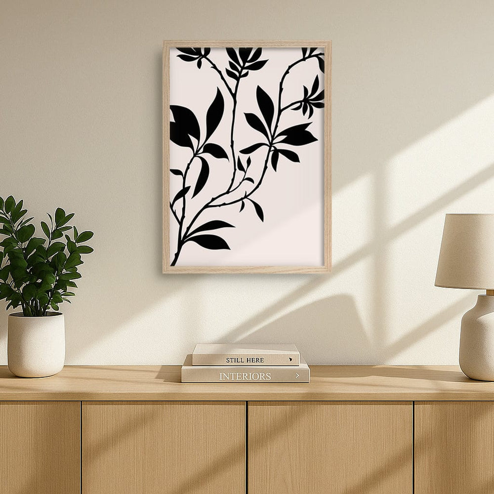 Silhouette Branch Leaves Day Wall Art Print from our Australian Made Framed Wall Art, Prints & Posters collection by Profile Australia