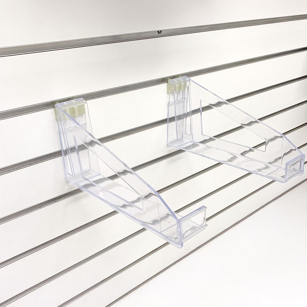 Slat Wall Adjustable Frame Display Brackets – Clear Acrylic (Pair) from our Framing Accessories collection by Profile Products (Australia) Pty Ltd