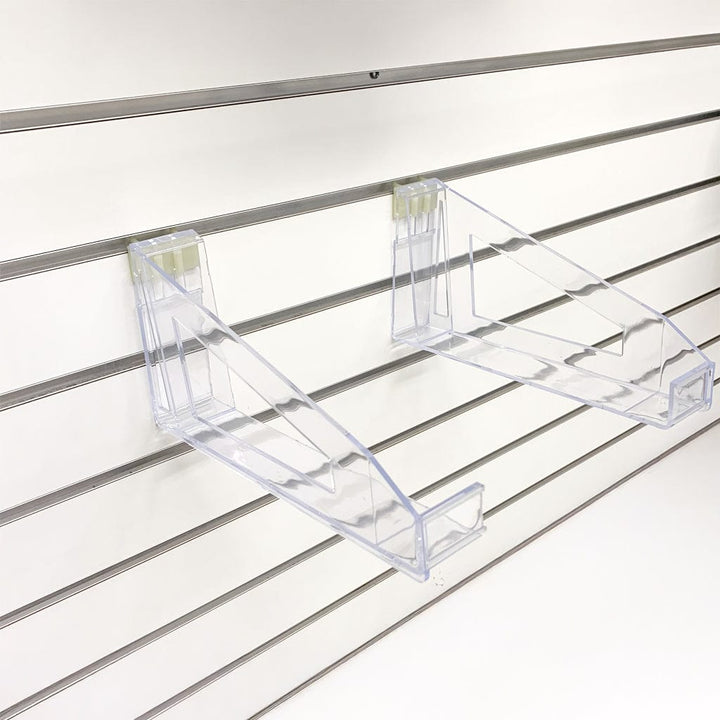Slat Wall Adjustable Frame Display Brackets – Clear Acrylic (Pair) from our Framing Accessories collection by Profile Products (Australia) Pty Ltd