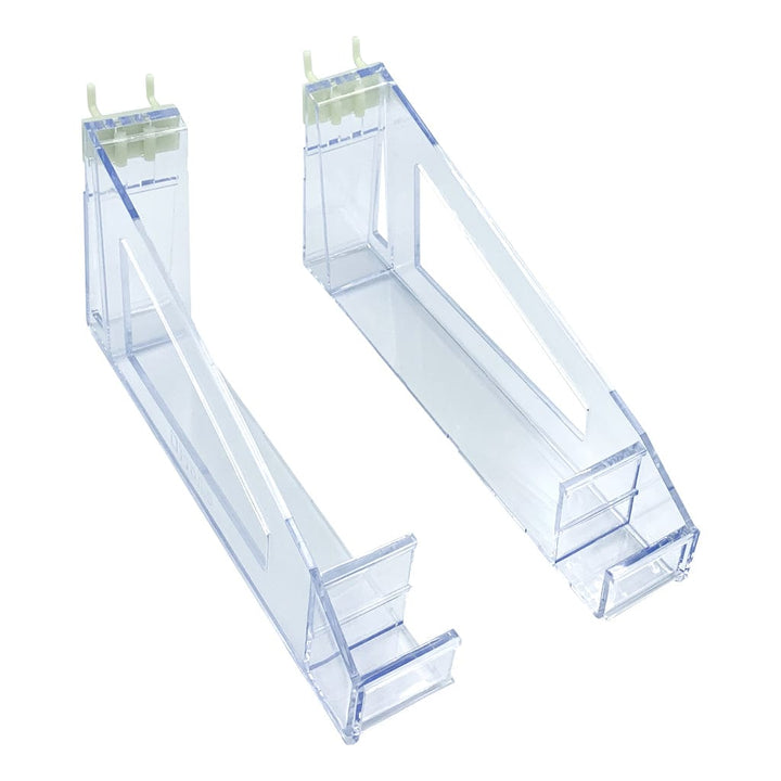 Slat Wall Adjustable Frame Display Brackets with Front-Facing Support – Clear Acrylic (Pair) from our Framing Accessories collection by Profile Products (Australia) Pty Ltd