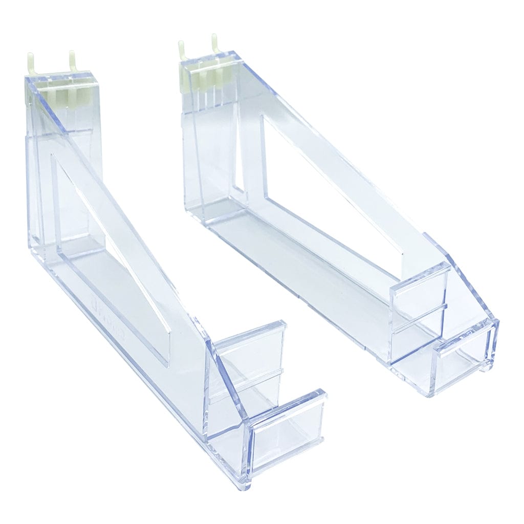 Slat Wall Adjustable Frame Display Brackets with Front-Facing Support – Clear Acrylic (Pair) from our Framing Accessories collection by Profile Products (Australia) Pty Ltd