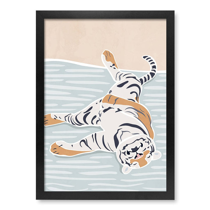 Sleeping Tiger Nursery Wall Art Print A3 (29.7 x 42cm) / Matte Black Frame / No Border from our Australian Made Framed Wall Art, Prints & Posters collection by Profile Products (Australia) Pty Ltd