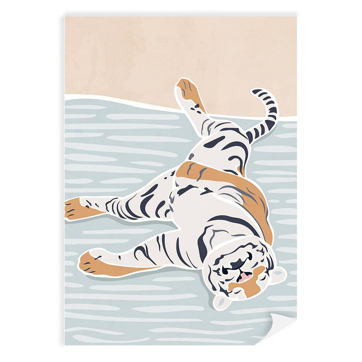 Sleeping Tiger Nursery Wall Art Print A4 (21 x 29.7cm) / Print Only / No Border from our Australian Made Framed Wall Art, Prints & Posters collection by Profile Products (Australia) Pty Ltd