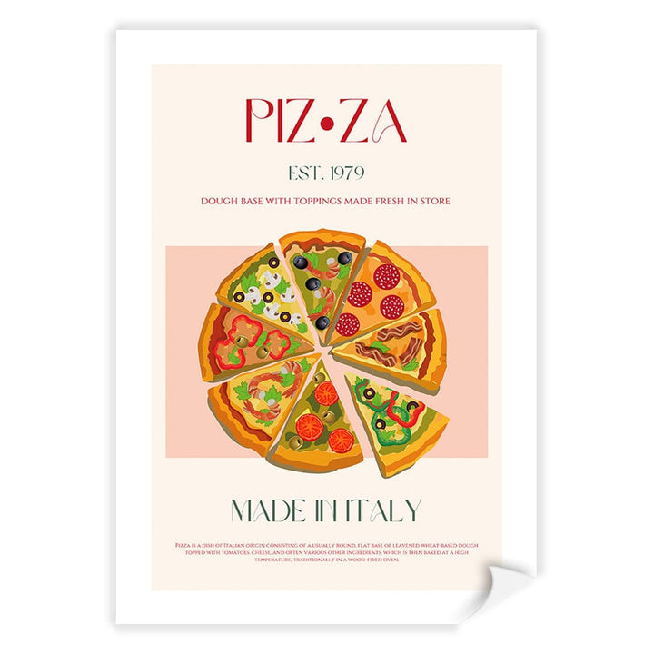 Slices Of Italy Modern Wall Art Print A4 (21 x 29.7cm) / Print Only / White Border from our Australian Made Framed Wall Art, Prints & Posters collection by Profile Products (Australia) Pty Ltd