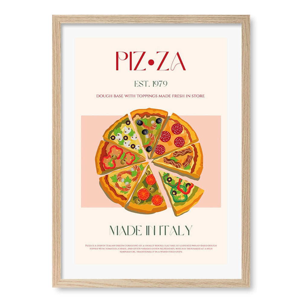 Slices Of Italy Wall Art Print A2 (42 x 59.4cm) / Natural Oak Frame / White Border from our Australian Made Wall Art collection by Profile Australia