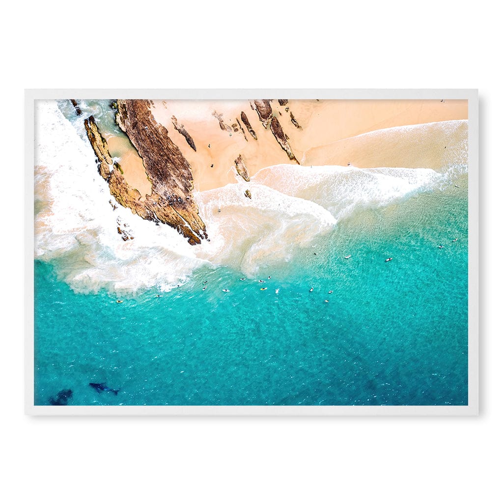Snapper Rocks Wall Art Print A1 (59.4 x 84.1cm) / Matte White Frame / No Border from our Australian Made Framed Wall Art, Prints & Posters collection by Profile Products (Australia) Pty Ltd