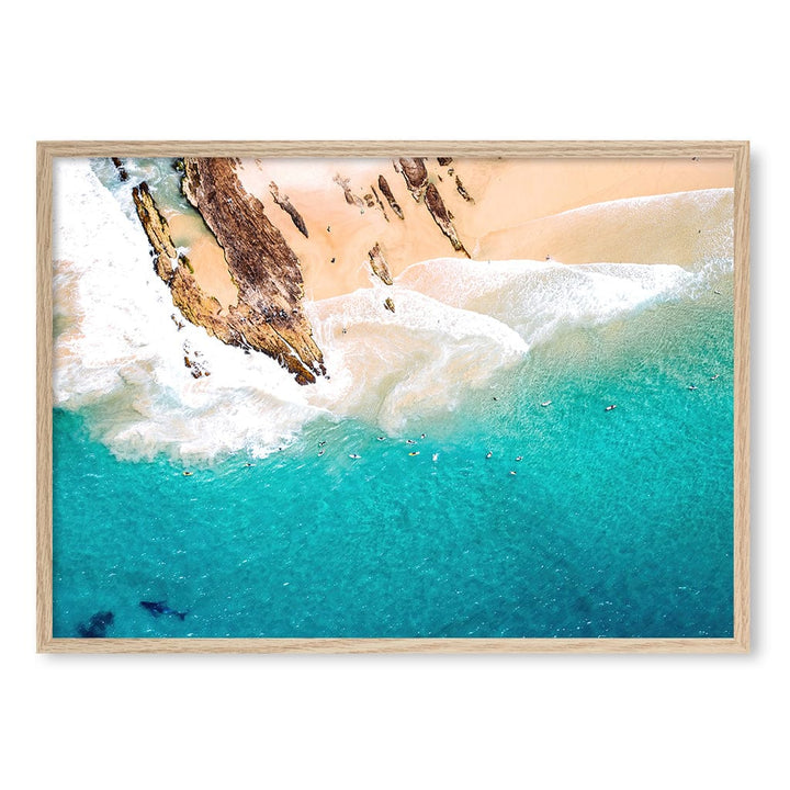Snapper Rocks Wall Art Print A1 (59.4 x 84.1cm) / Natural Oak Frame / No Border from our Australian Made Framed Wall Art, Prints & Posters collection by Profile Products (Australia) Pty Ltd