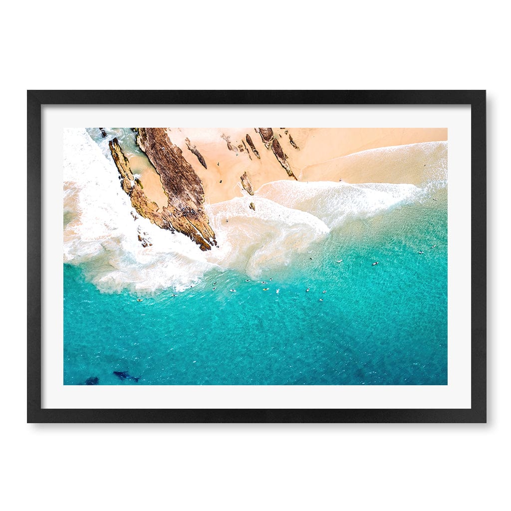 Snapper Rocks Wall Art Print A2 (42 x 59.4cm) / Matte Black Frame / White Border from our Australian Made Framed Wall Art, Prints & Posters collection by Profile Products (Australia) Pty Ltd