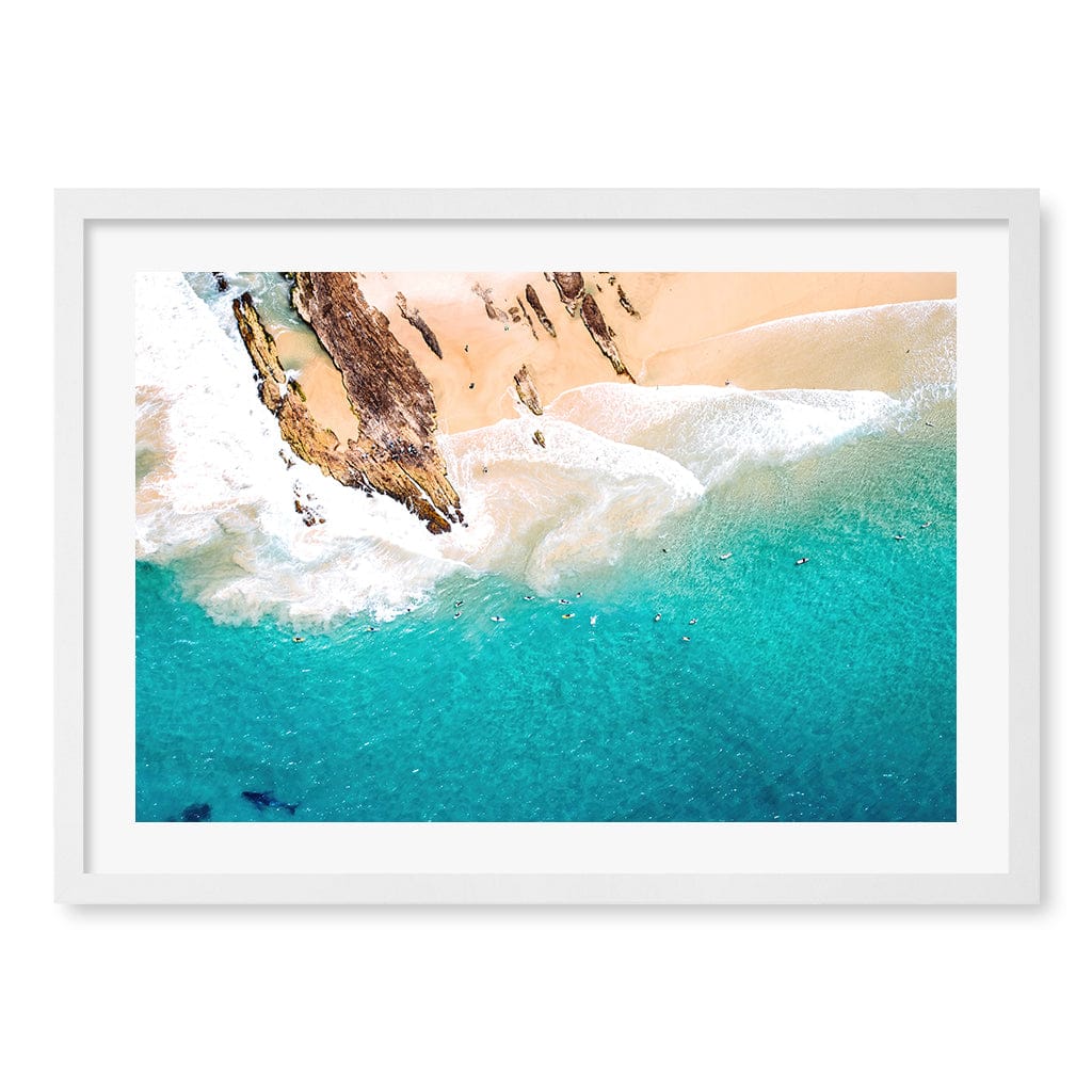 Snapper Rocks Wall Art Print A2 (42 x 59.4cm) / Matte White Frame / White Border from our Australian Made Framed Wall Art, Prints & Posters collection by Profile Products (Australia) Pty Ltd