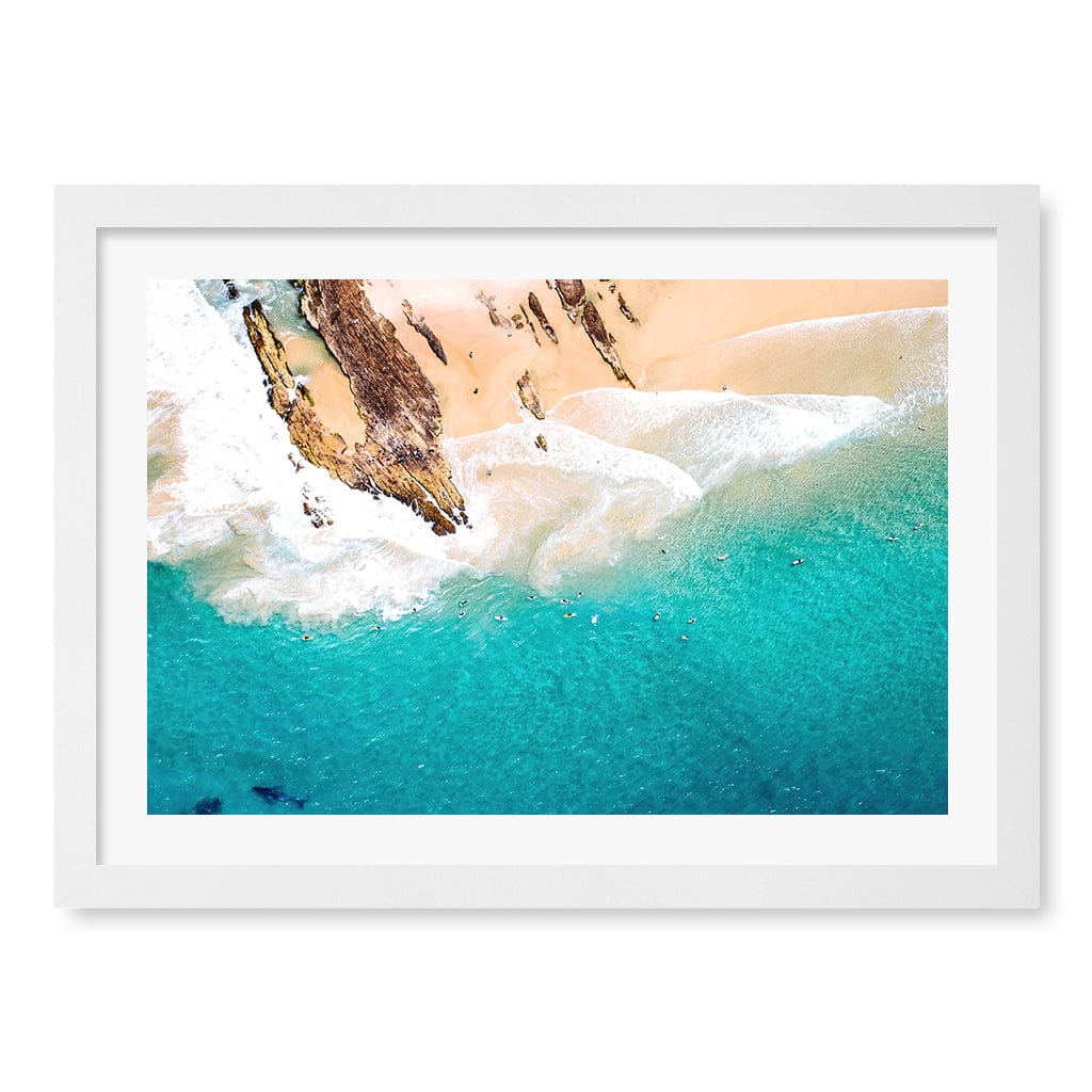 Snapper Rocks Wall Art Print A3 (29.7 x 42cm) / Matte White Frame / White Border from our Australian Made Framed Wall Art, Prints & Posters collection by Profile Products (Australia) Pty Ltd