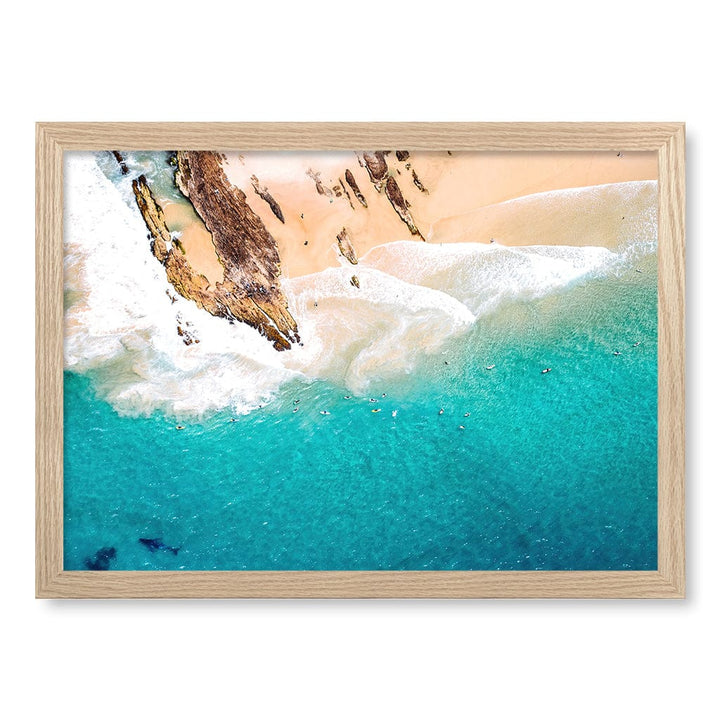 Snapper Rocks Wall Art Print A3 (29.7 x 42cm) / Natural Oak Frame / No Border from our Australian Made Framed Wall Art, Prints & Posters collection by Profile Products (Australia) Pty Ltd