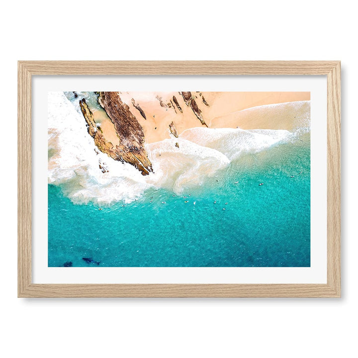 Snapper Rocks Wall Art Print A3 (29.7 x 42cm) / Natural Oak Frame / White Border from our Australian Made Framed Wall Art, Prints & Posters collection by Profile Products (Australia) Pty Ltd