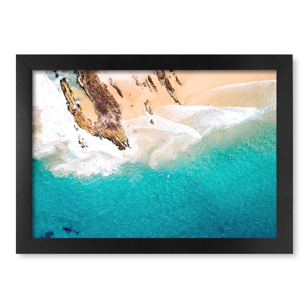 Snapper Rocks Wall Art Print A4 (21 x 29.7cm) / Matte Black Frame / No Border from our Australian Made Framed Wall Art, Prints & Posters collection by Profile Products (Australia) Pty Ltd
