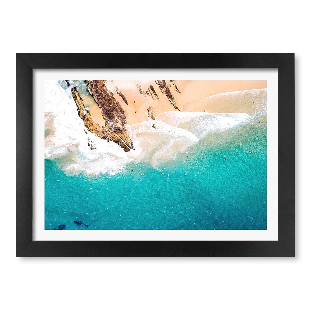 Snapper Rocks Wall Art Print A4 (21 x 29.7cm) / Matte Black Frame / White Border from our Australian Made Framed Wall Art, Prints & Posters collection by Profile Products (Australia) Pty Ltd