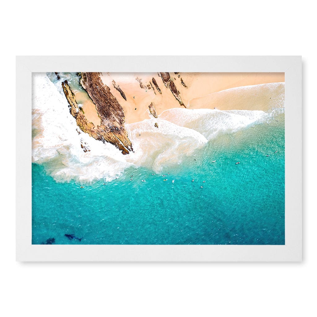 Snapper Rocks Wall Art Print A4 (21 x 29.7cm) / Matte White Frame / No Border from our Australian Made Framed Wall Art, Prints & Posters collection by Profile Products (Australia) Pty Ltd