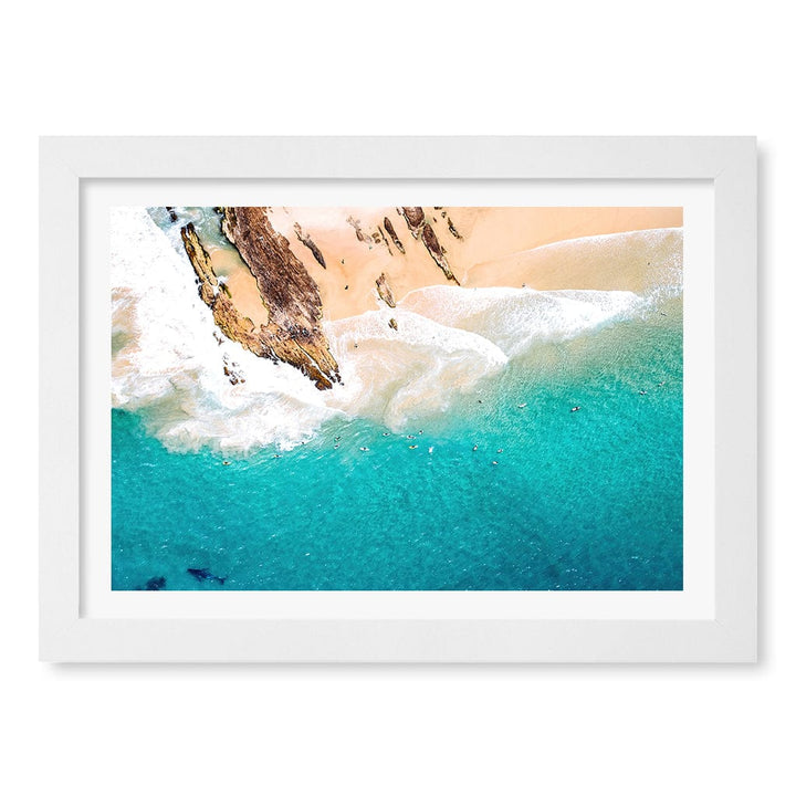 Snapper Rocks Wall Art Print A4 (21 x 29.7cm) / Matte White Frame / White Border from our Australian Made Framed Wall Art, Prints & Posters collection by Profile Products (Australia) Pty Ltd