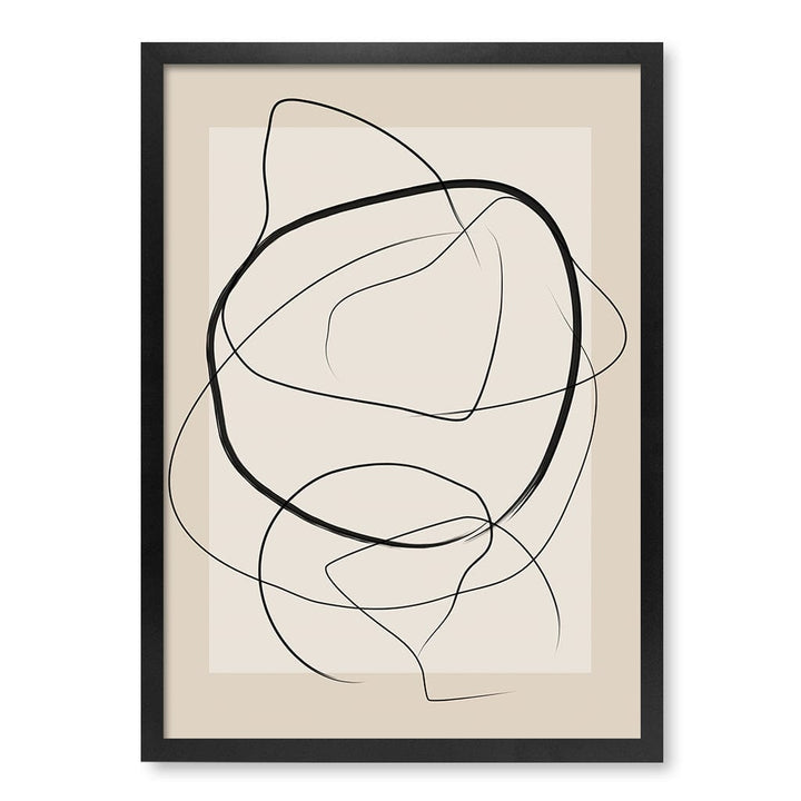 Soft Abstract Lines Art Print by Elena Ristova A4 (21 x 29.7cm) / Matte Black Frame / No Border from our Australian Made Framed Wall Art, Prints & Posters collection by Profile Australia