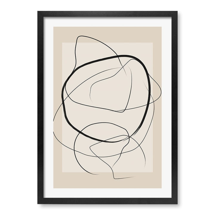 Soft Abstract Lines Art Print by Elena Ristova A4 (21 x 29.7cm) / Matte Black Frame / White Border from our Australian Made Framed Wall Art, Prints & Posters collection by Profile Australia
