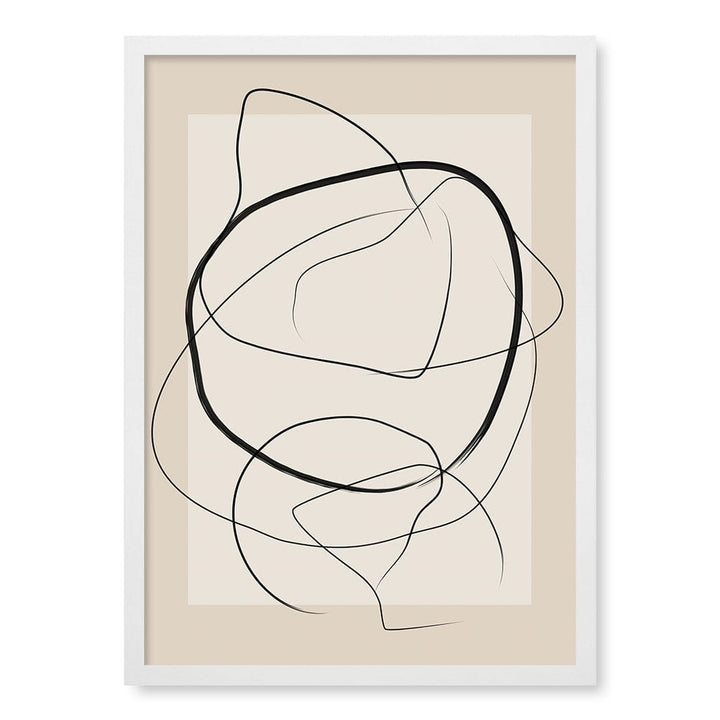 Soft Abstract Lines Art Print by Elena Ristova A4 (21 x 29.7cm) / Matte White Frame / No Border from our Australian Made Framed Wall Art, Prints & Posters collection by Profile Australia