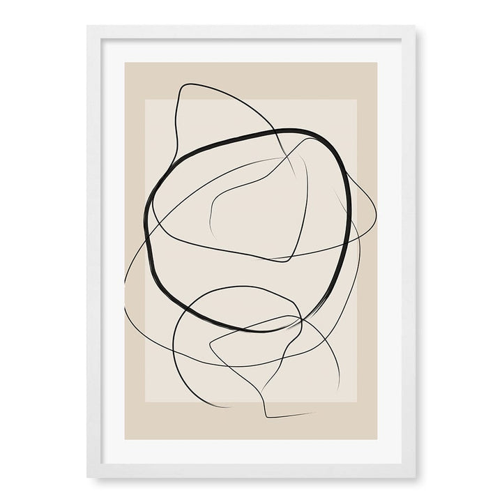 Soft Abstract Lines Art Print by Elena Ristova A4 (21 x 29.7cm) / Matte White Frame / White Border from our Australian Made Framed Wall Art, Prints & Posters collection by Profile Australia