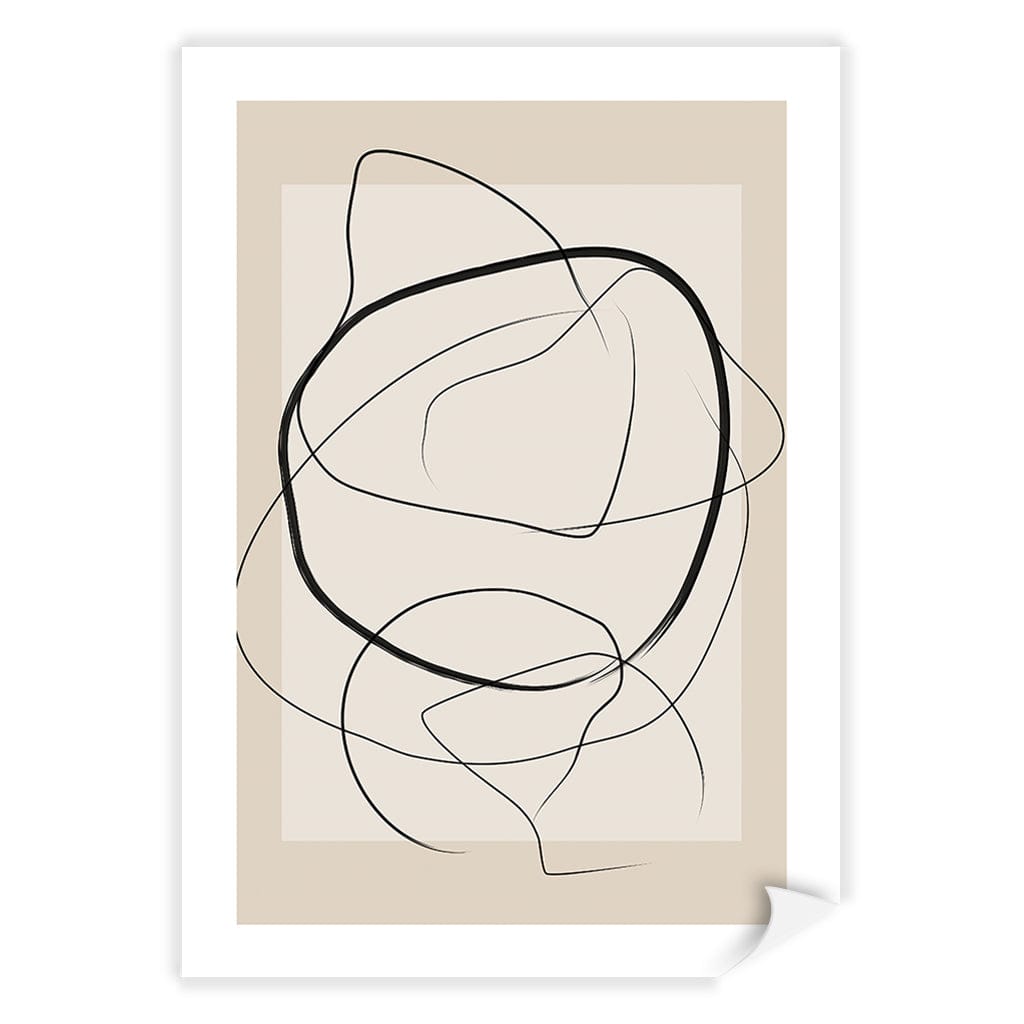 Soft Abstract Lines Art Print by Elena Ristova A4 (21 x 29.7cm) / Print Only / White Border from our Australian Made Framed Wall Art, Prints &amp; Posters collection by Profile Australia